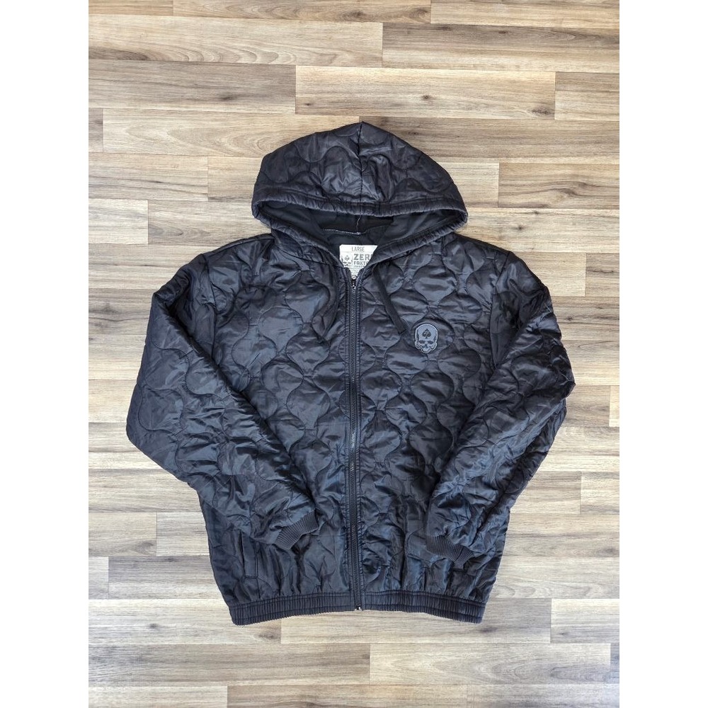 Zero Foxtrot Woobie Black Zip Jacket Mens Large Quilted Poncho Liner Tactical Go
